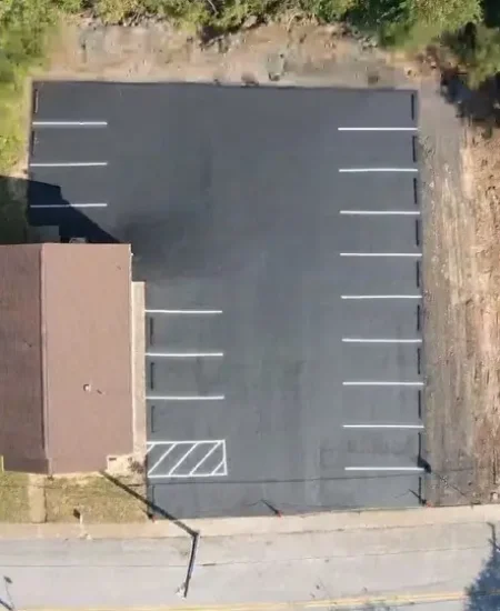 Parking lot striping in Brookneal VA with clear pavement markings